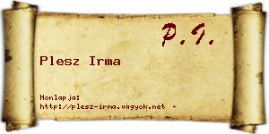 Plesz Irma névjegykártya